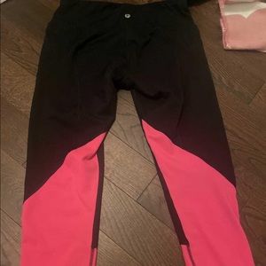 90 Degree by Reflex Leggings Black and Hot Pink